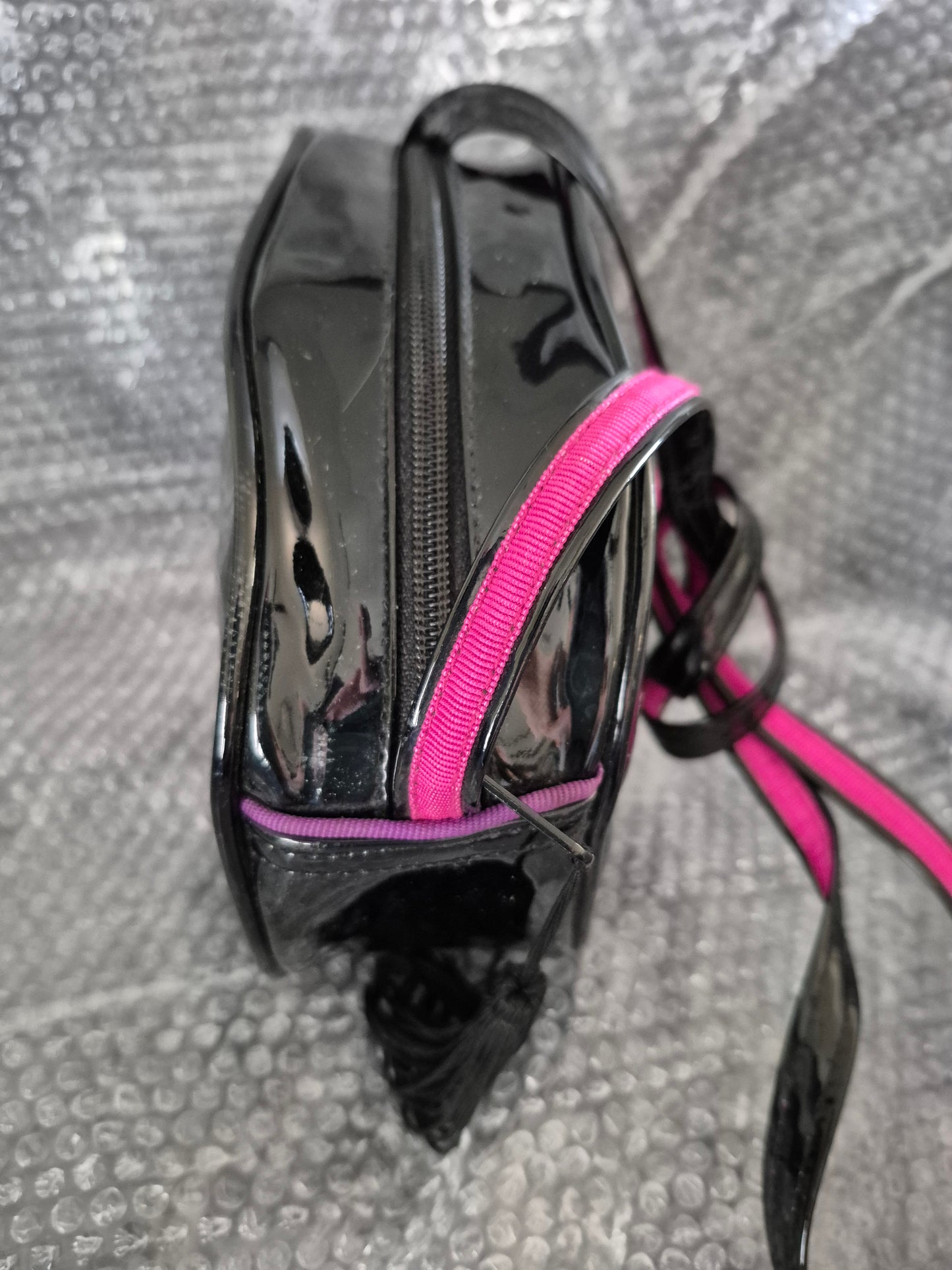 Sassy Shiny Black Crossbody