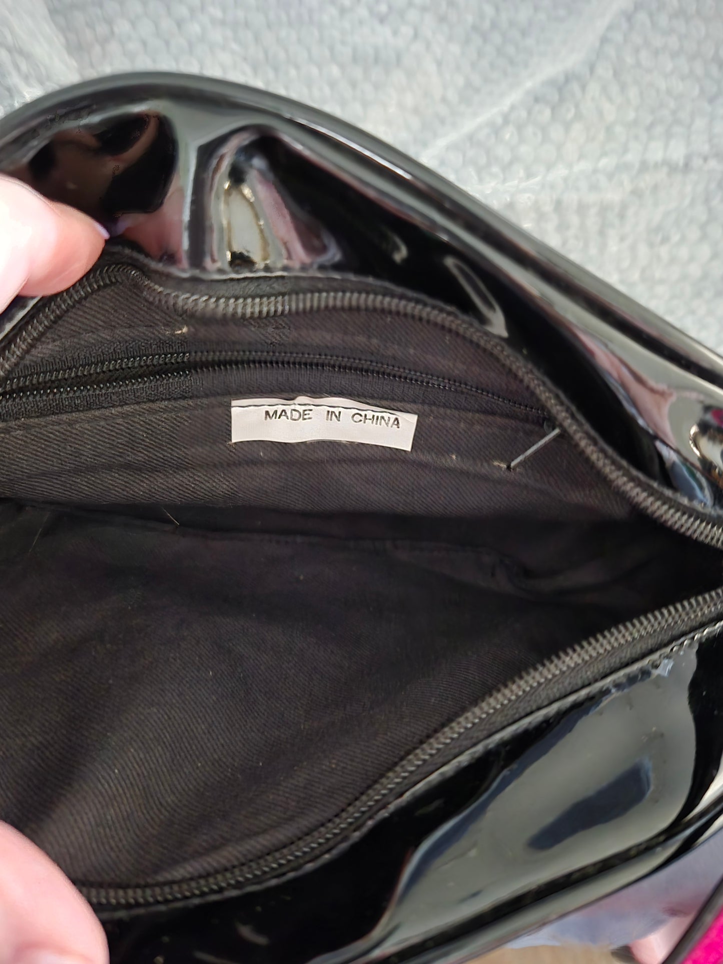 Sassy Shiny Black Crossbody