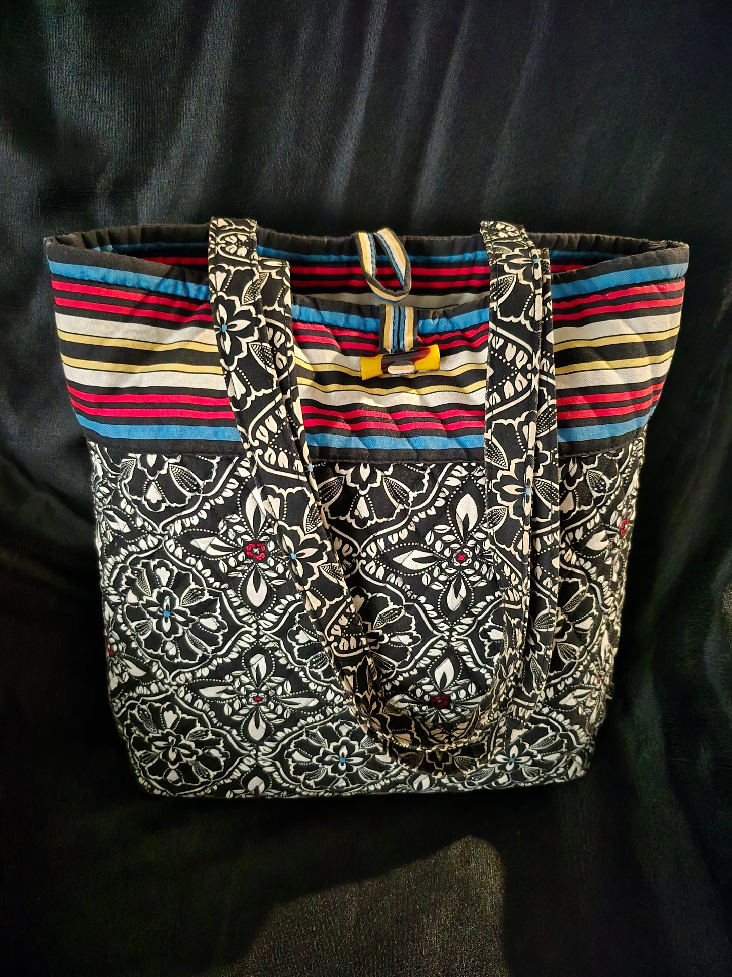 Vera Bradley Barcelona Pattern Toggle Tote Bag.