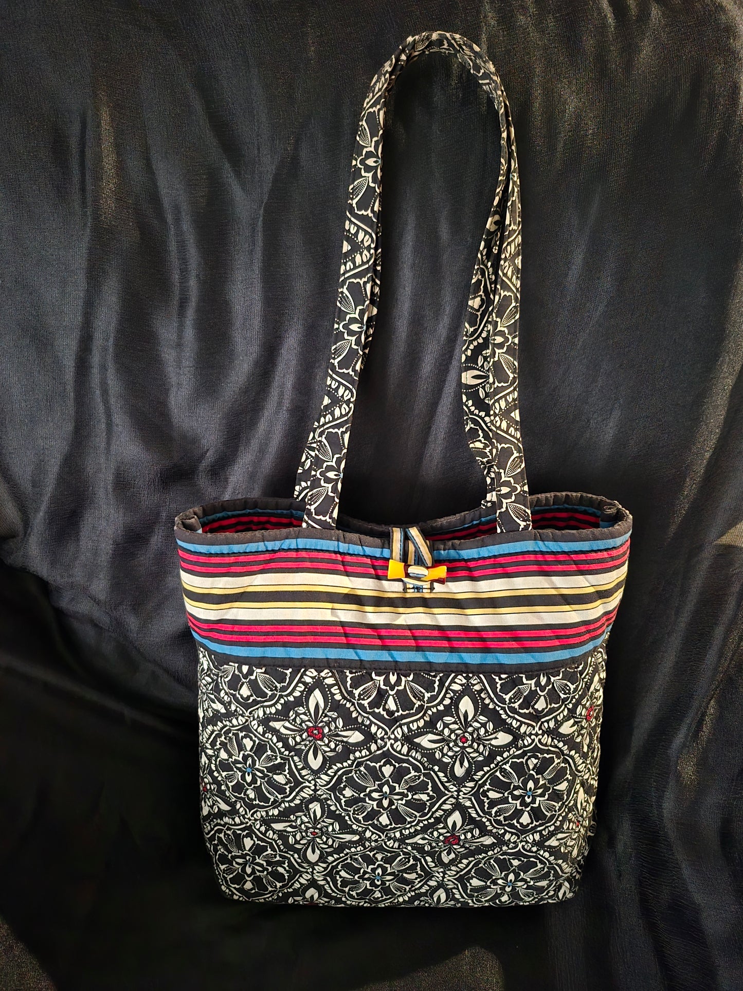 Vera Bradley Barcelona Pattern Toggle Tote Bag.