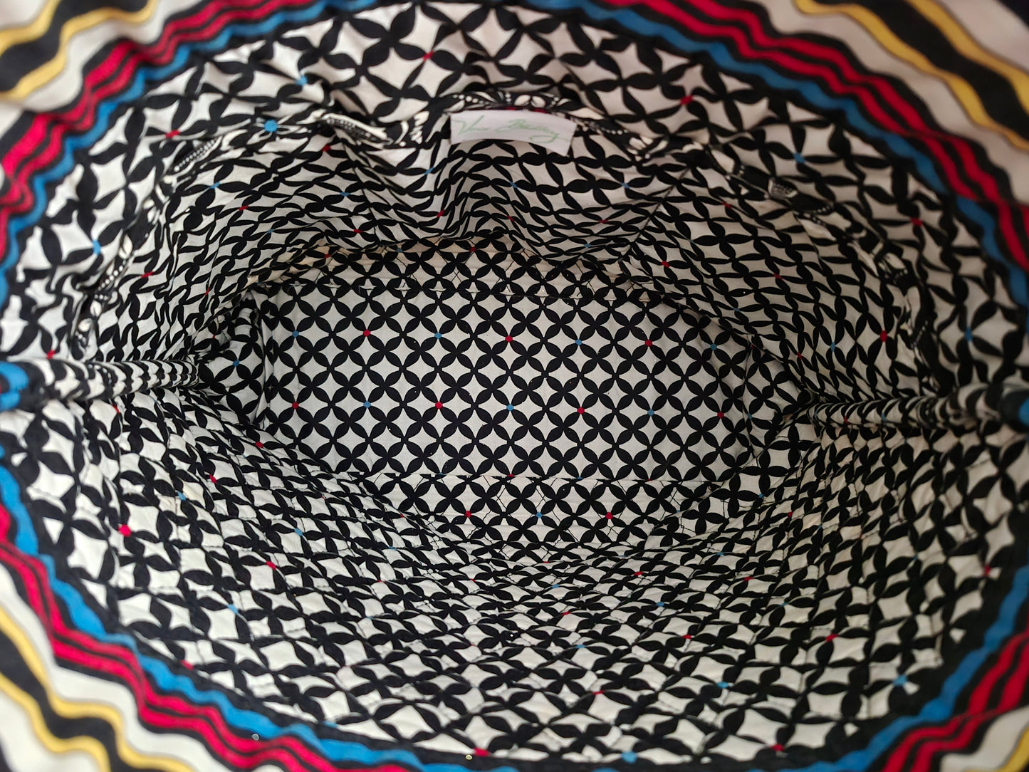 Vera Bradley Barcelona Pattern Toggle Tote Bag.