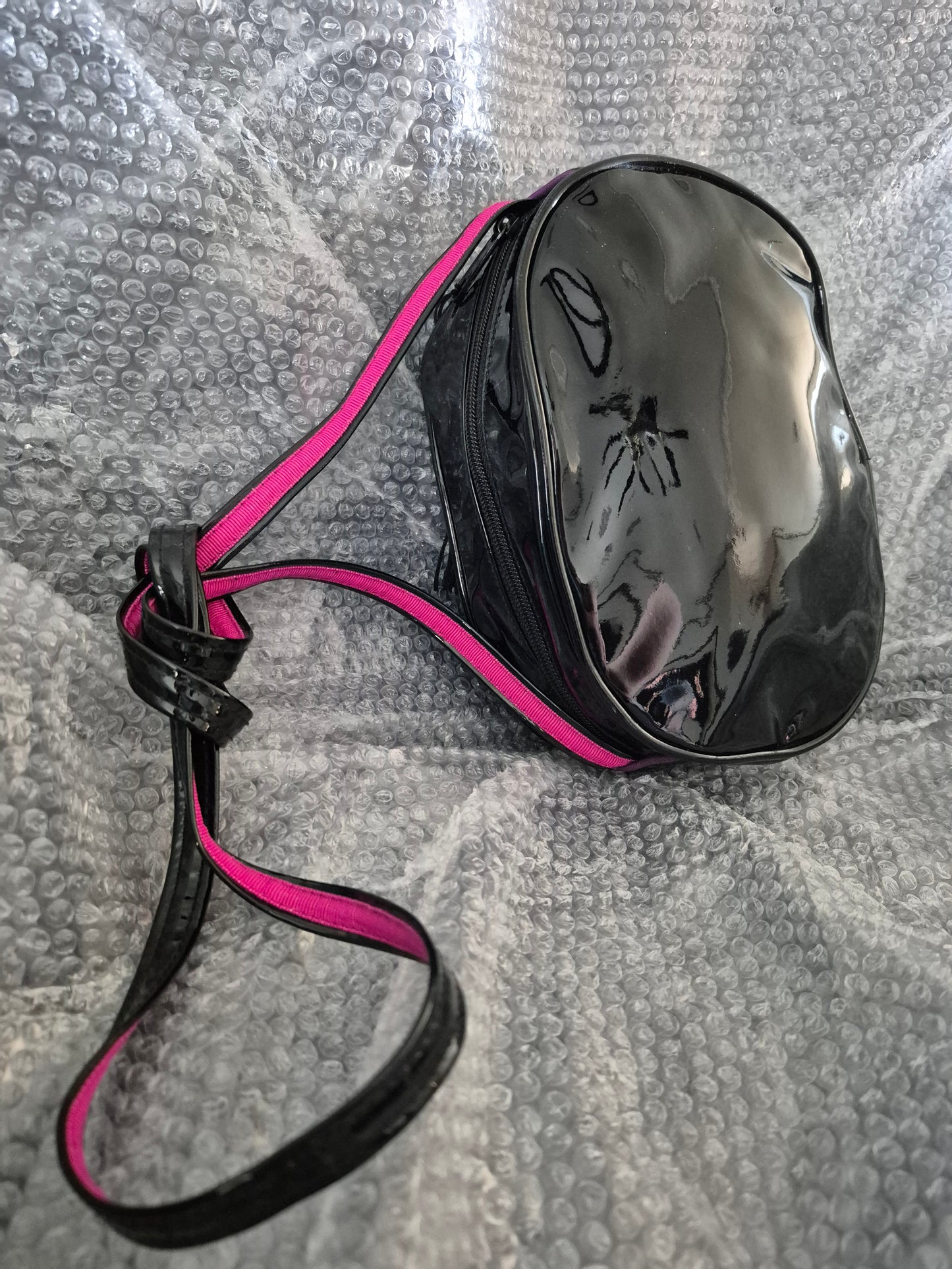 Sassy Shiny Black Crossbody